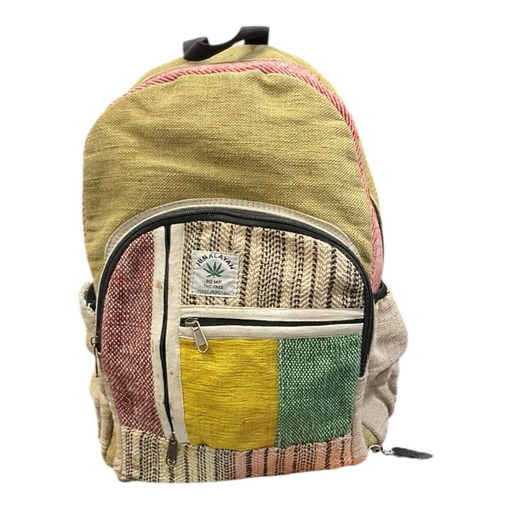 🔥 Hemp Festival Backpack 🌿 Boho Patchwork Bag Travel Rasta Style